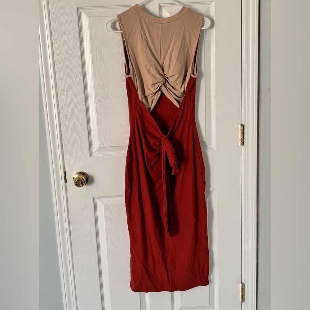 Ruched tie back dress